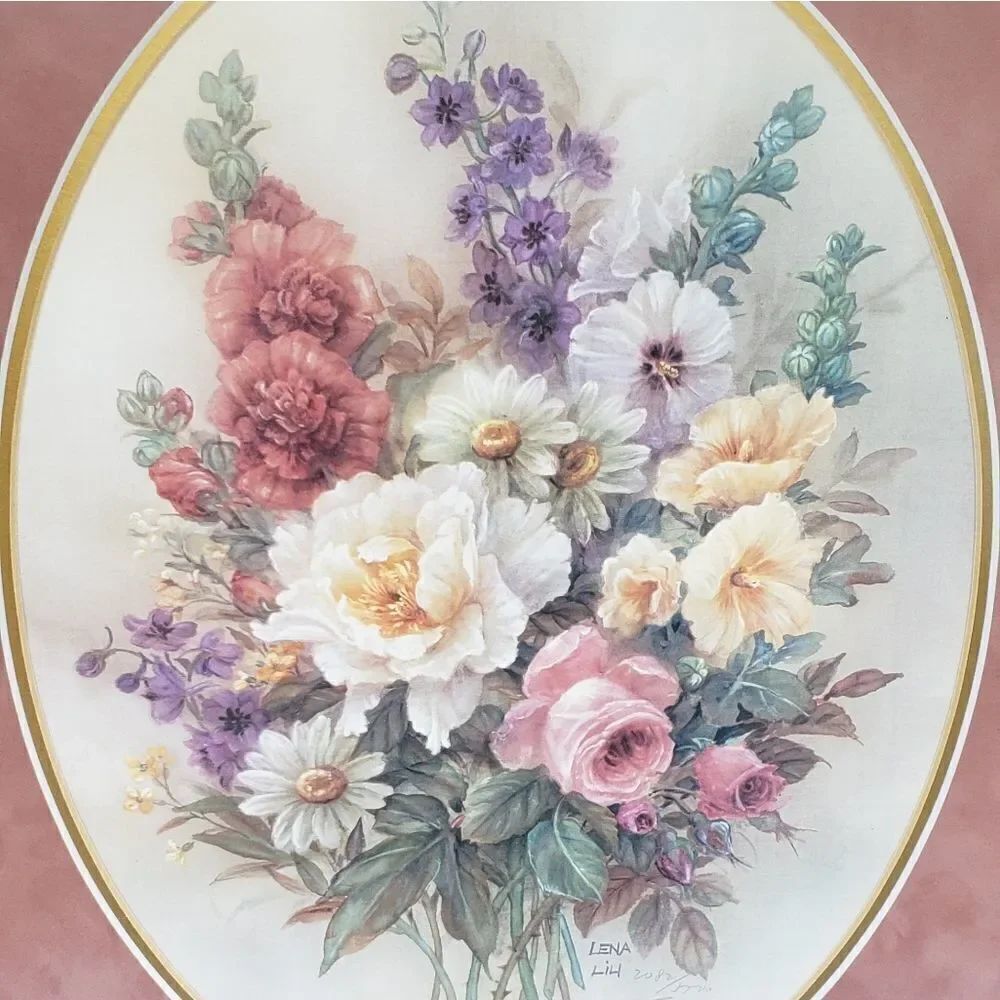 Signed Lena Liu "Summer Bouquet" Framed Print - Picture 3 of 9